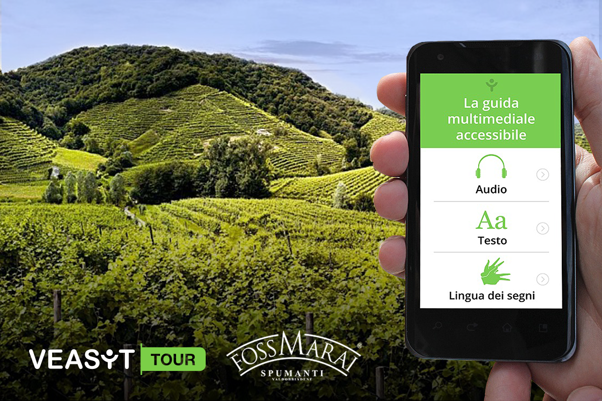 immagine dell'app gratis VEASYT Tour guida accessibile per sordi e ciechi per raccontare foss marai