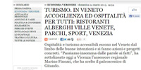 Turismo, in Veneto accoglienza ed ospitalità per tutti: ristoranti alberghi ville venete, parchi, sport, Venezia
