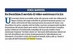 Da Decathlon il servizio di video-assistenza è in LIS