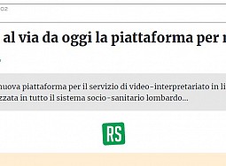 Lombardia, al via da oggi la piattaforma per non udenti