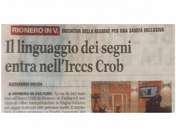 La lingua dei segni entra all'IRCCS CROB