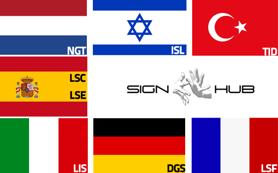 immagini delle bandiere dei paesi che partecipano a sign hub progetto europeo lingua dei segni horizon 2020