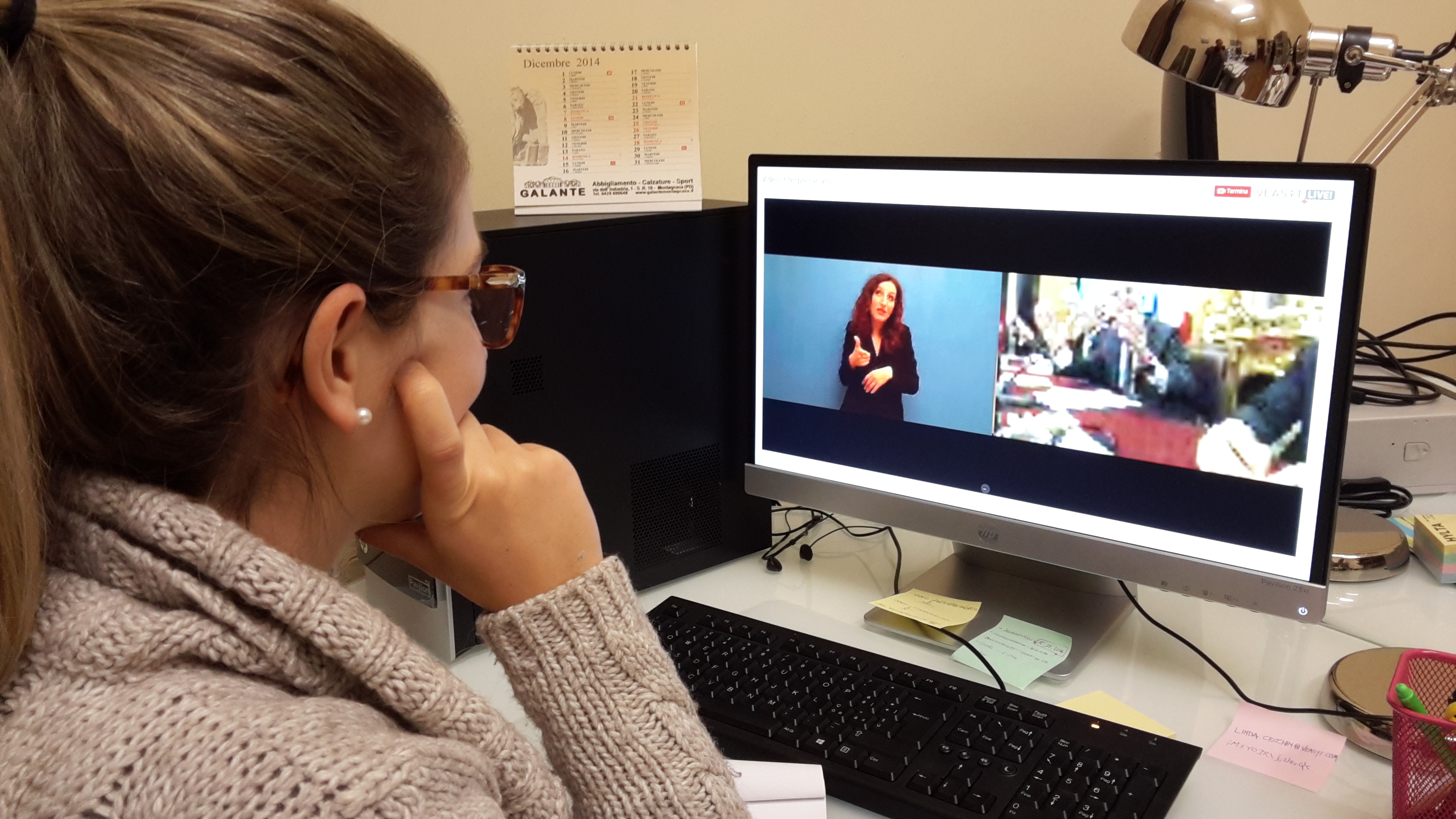 foto di convegno in streaming con servizio di video-interpretariato italiano-lis a distanza in video-conferenza
